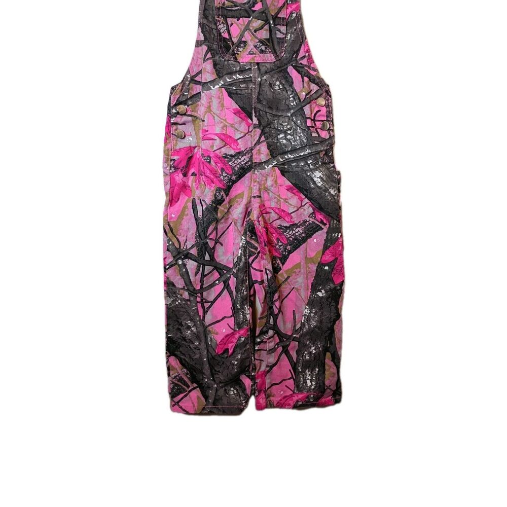 SHEIN Girls' Y2K  Cute Street Fashion Retro Pink Tie-Dye Denim  Bib Coveralls - Picture 5 of 9